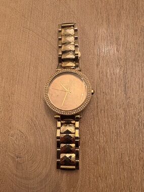 Michael Kors Gold-tone Bracelet Watch with Crystal Bezel